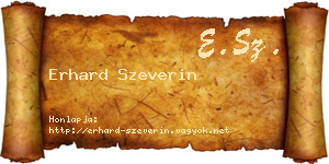 Erhard Szeverin névjegykártya